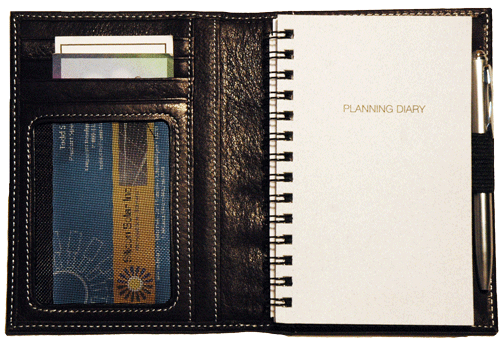 Black Leather Planner Refillable 68